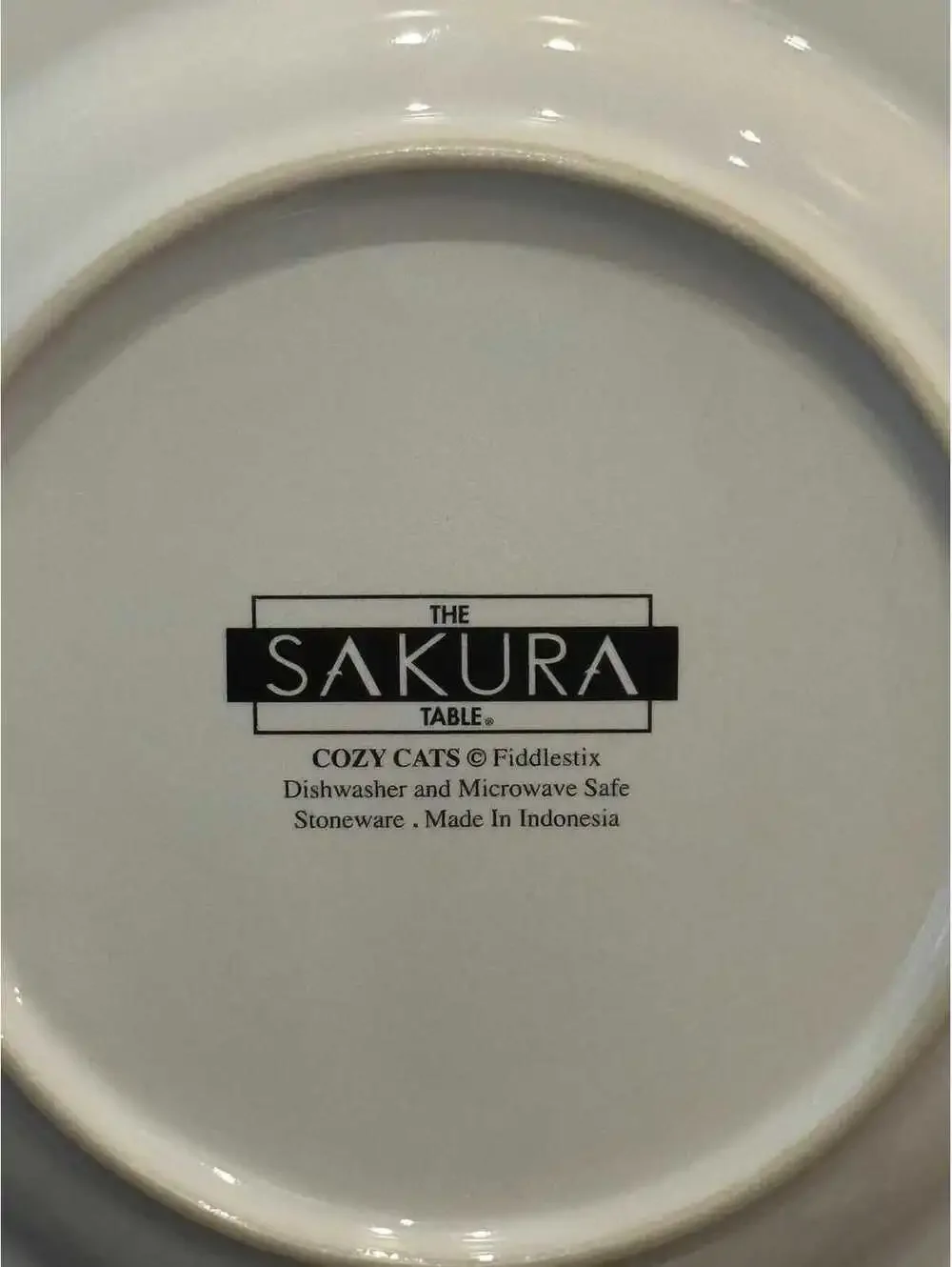 Vintage Oneida Sakura Fiddlestix Holiday Striped Coat Cat Salad Plate - Set of 2